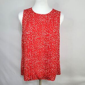 Banana Republic red white sleeveless tunic top size small
